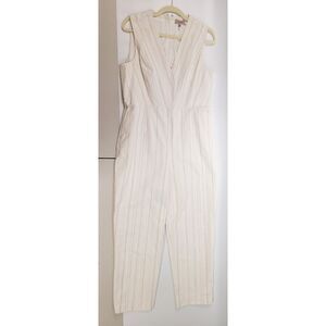 Tailored Rebecca Taylor Striped V-Neck Sleeveless Jumpsuit Size 12